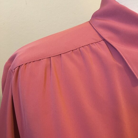 Outline Korean Blush Pink Slinky Pleated Button Down Shirt - Picture 9 of 16